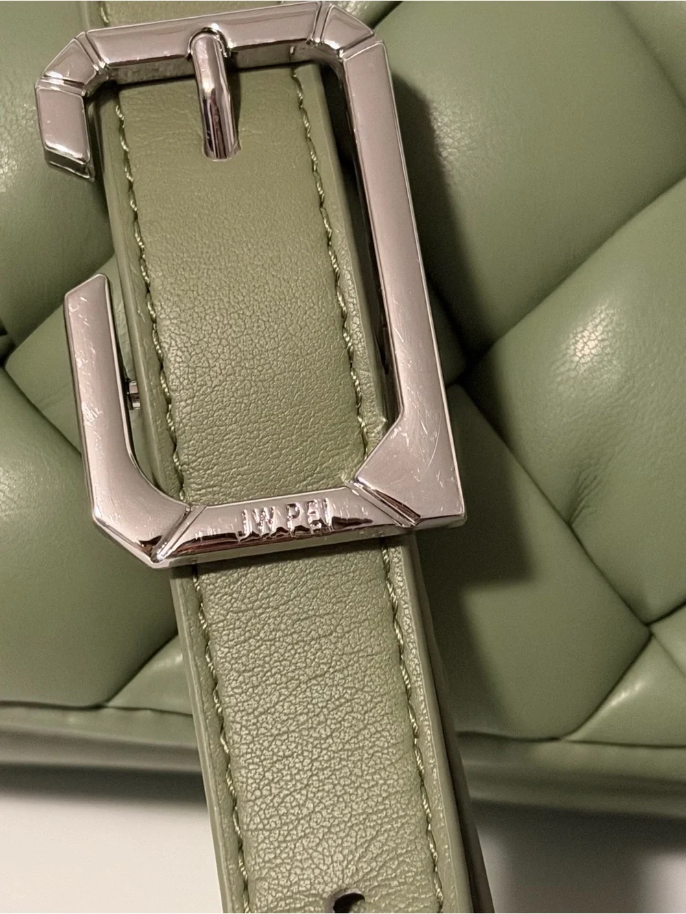 JW PEI Olive Woven Padded Crossbody Bag